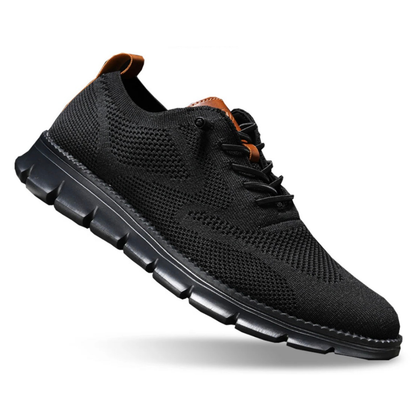 Jayden comfort walkers in double black — back heel detail