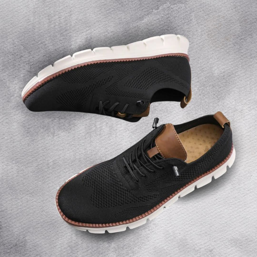 Jayden caramel comfort walker shoes side profile view