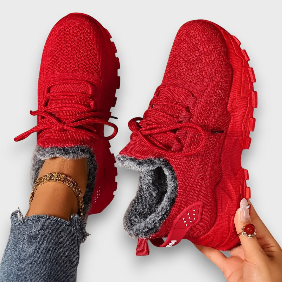 Side view of Kayla casual winter sneakers showing breathable textile upper and lightweight sole