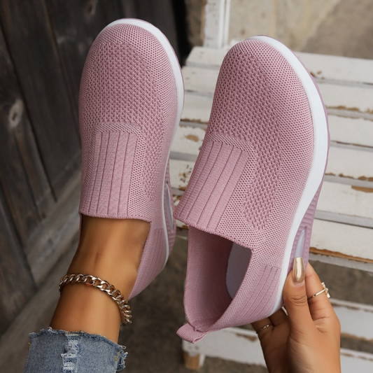 Lyra women's orthopedic slip-on sneakers with knit upper and elevated sole