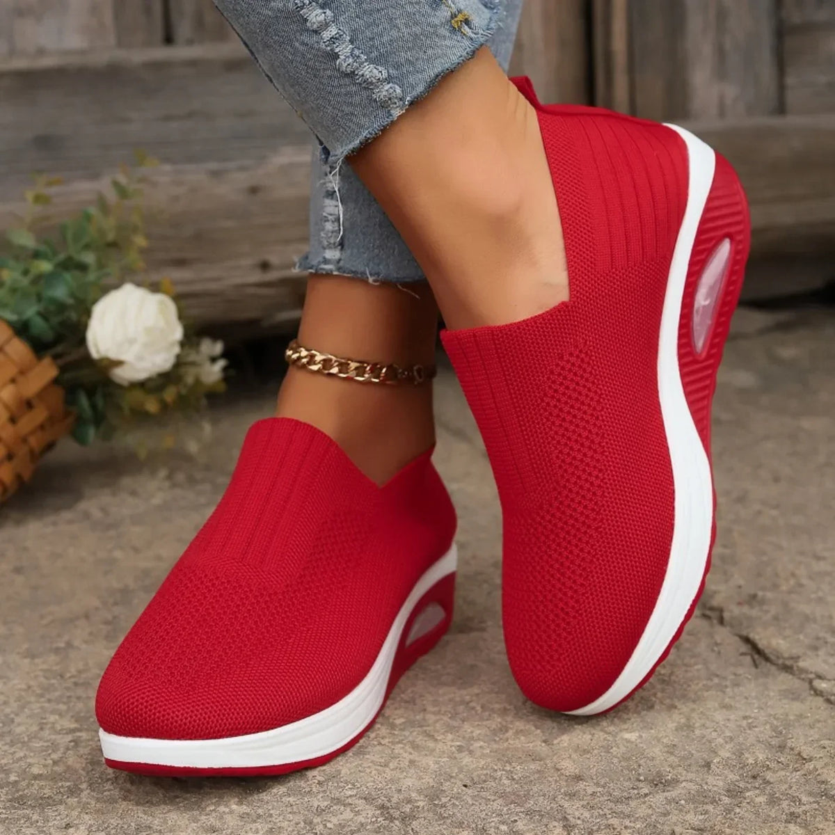 Lyra women's slip-on sneakers styled with casual everyday outfit