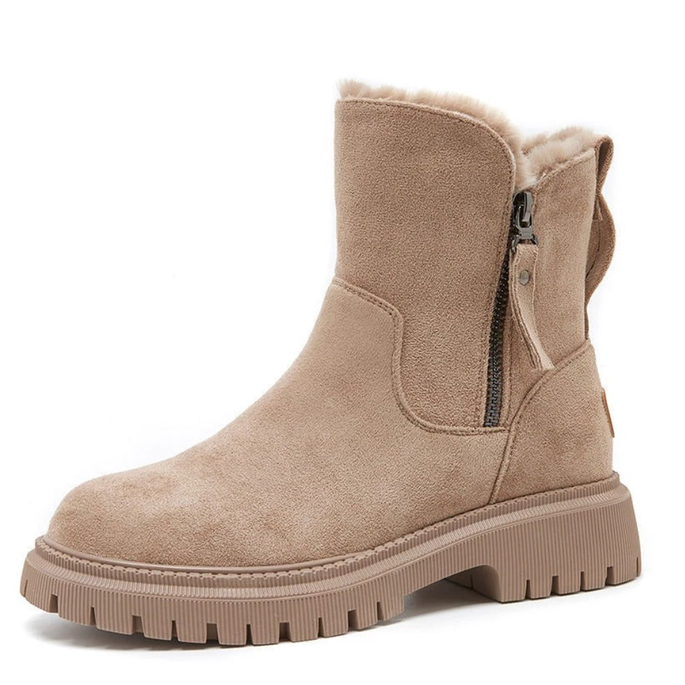 Maren winter boots pair showing beige and black color options