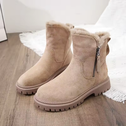 Women's winter boots with thick faux fur lining for warmth