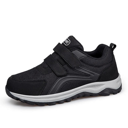 Outsole grip pattern on cushioned orthopedic walking trainer