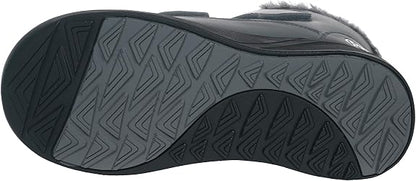 Navy men's ankle boots with profiled sole for cold weather