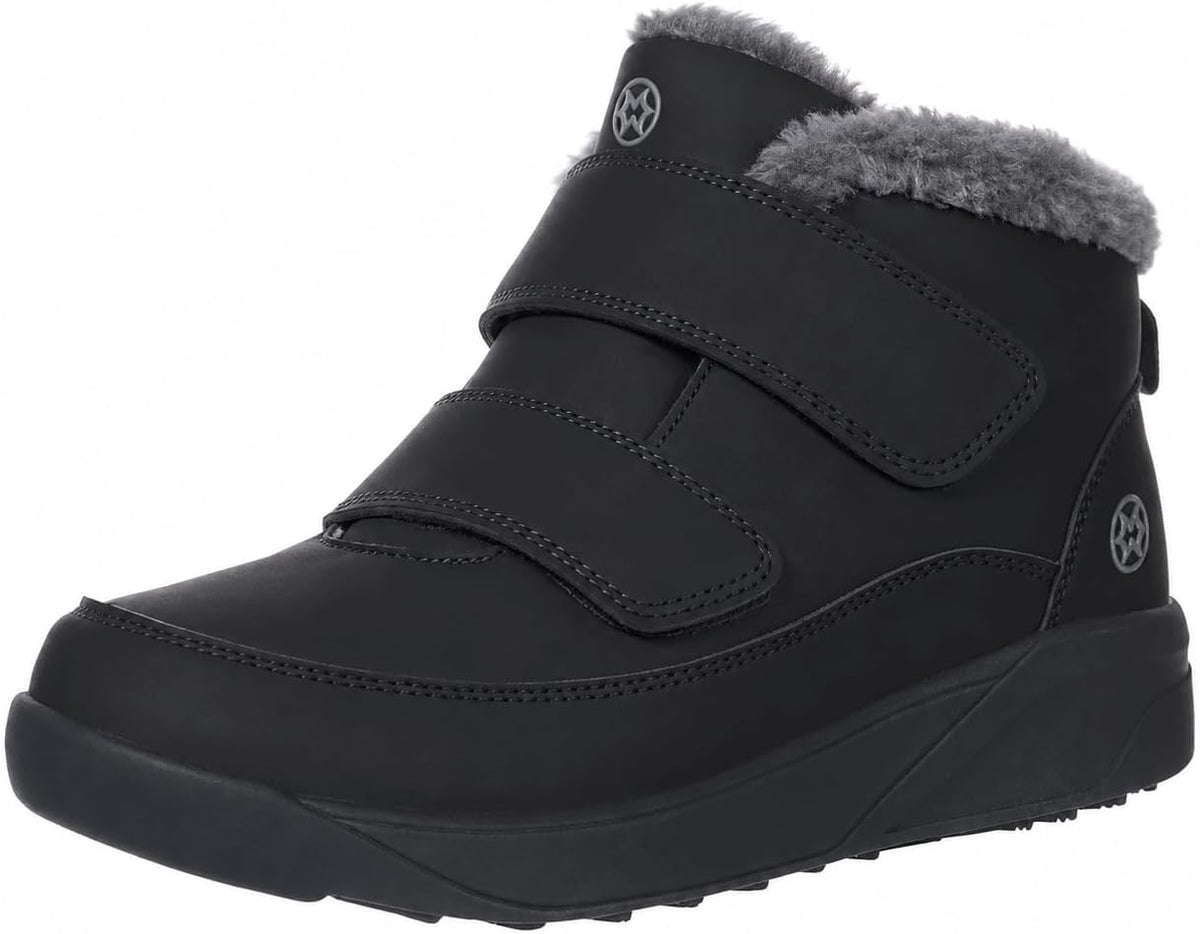 Side view of men's ankle-high winter boots with sturdy sole