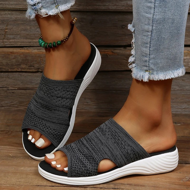 Side view of Nadine orthopedic slip-on slides for women