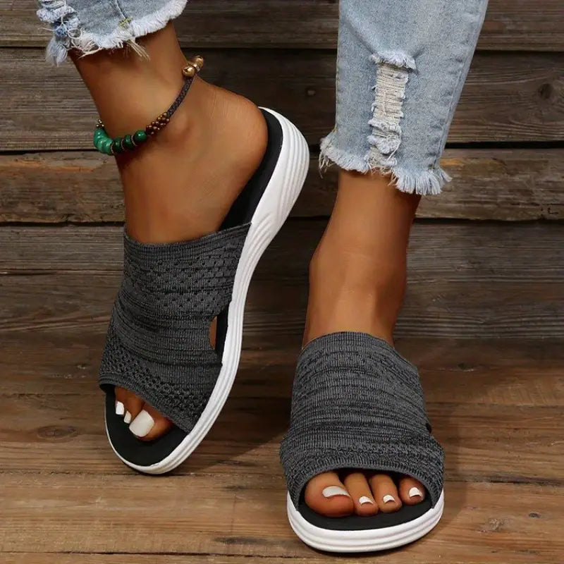 Nadine women's slides worn casually — relaxed summer outfit