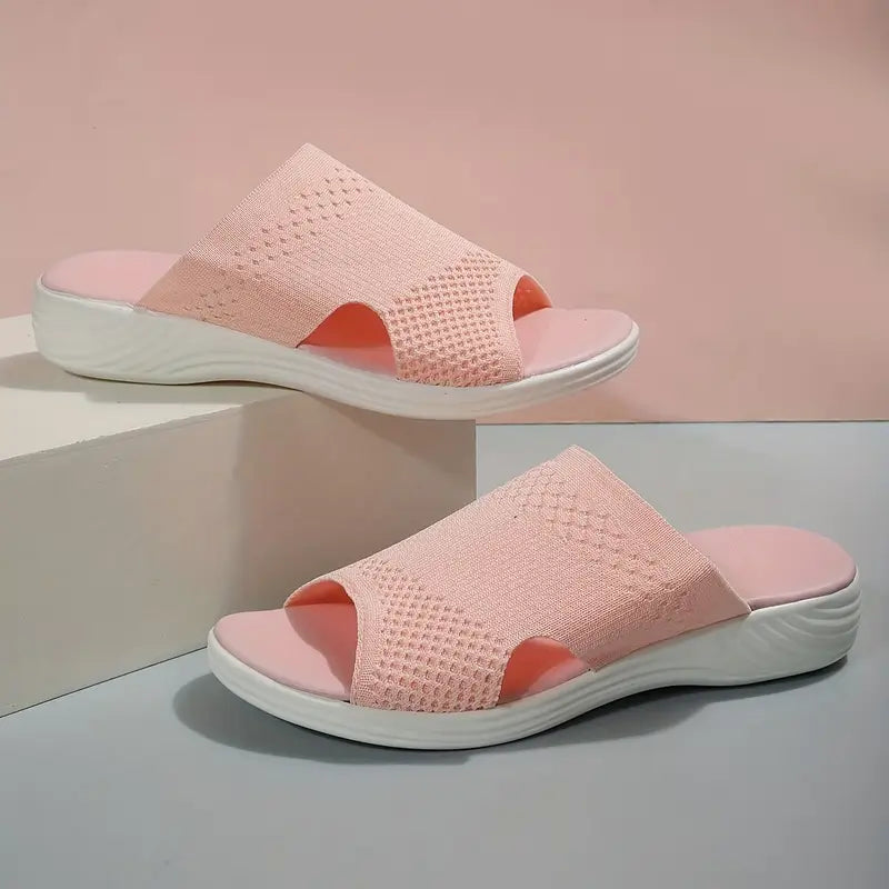 Close-up of the wide strap on Nadine women's orthopedic slides