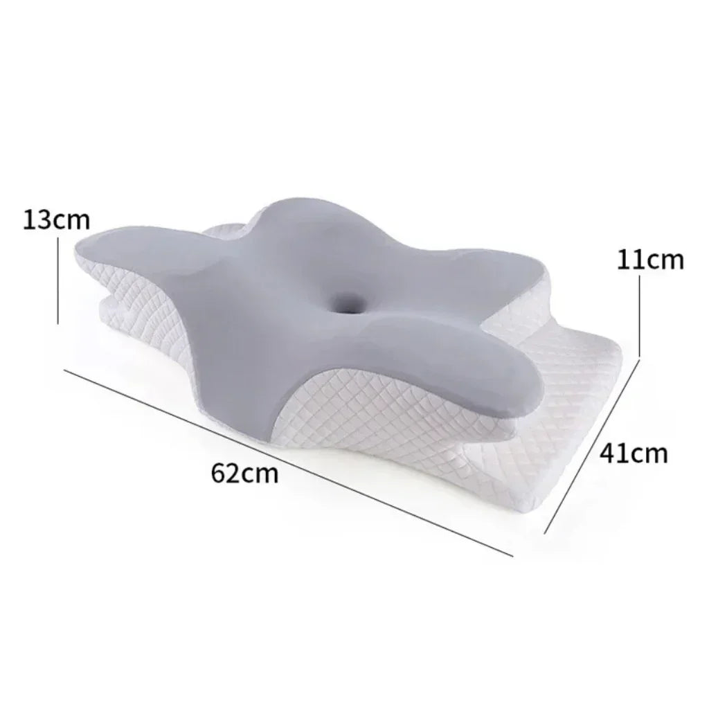Nimbus memory foam pillow shown with adjustable height settings for different sleep positions