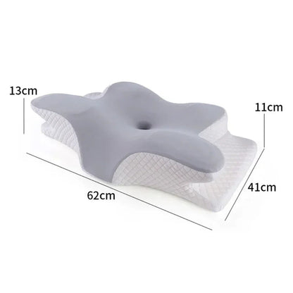 Nimbus memory foam pillow shown with adjustable height settings for different sleep positions
