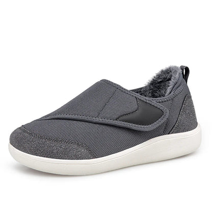 Side view of Norwell winter shoes showing adjustable velcro closure