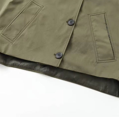 Novia women's trench coat worn casually on city street