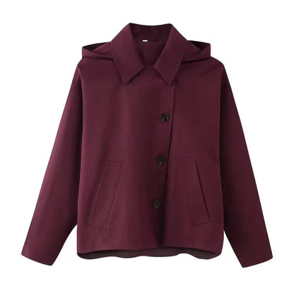Novia trench coat button-up front closure, sophisticated styling