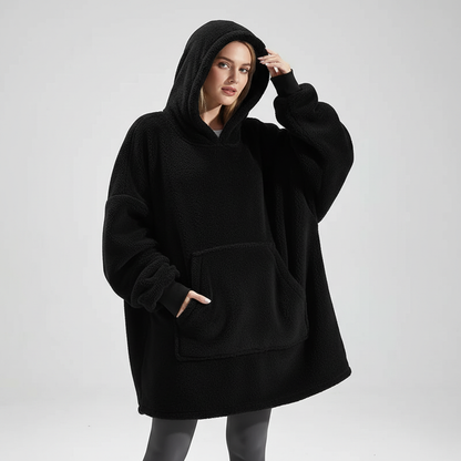 Women's oversized hoodie robe in dark gray — cosy loungewear