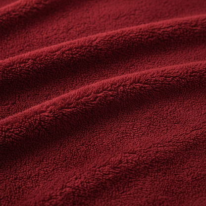 Large kangaroo pocket detail on oversized fleece hoodie robe