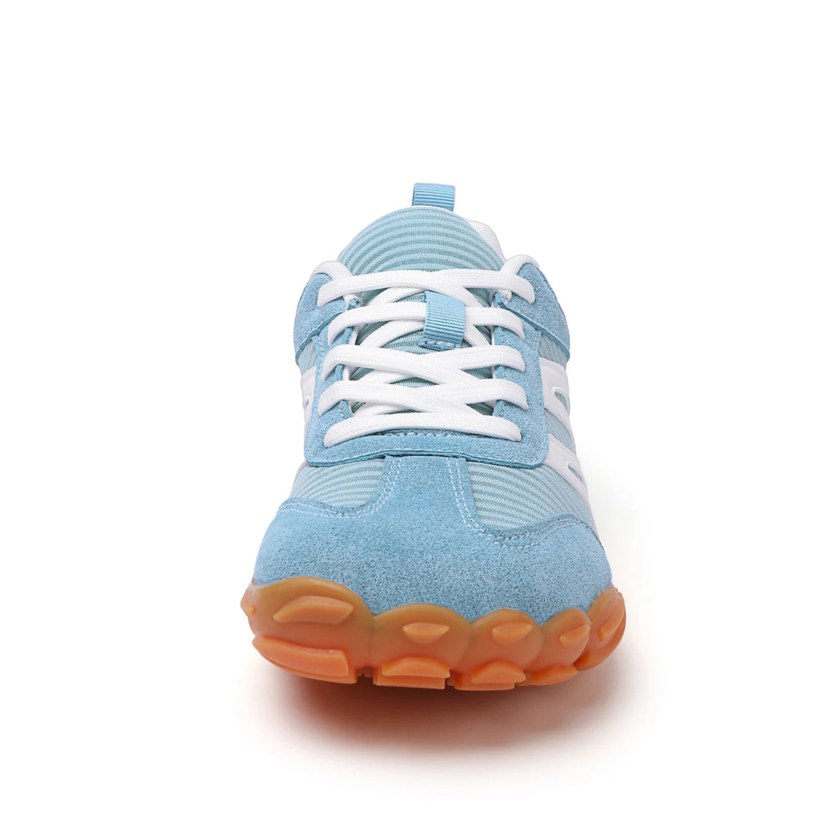Top-down view of Rovik khaki unisex sneakers with classic lace-up