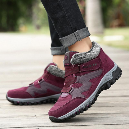 Serina grey winter shoes sole grip close-up