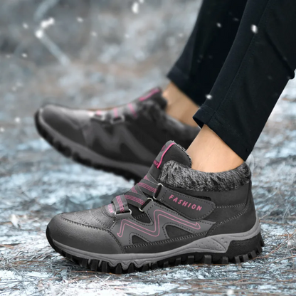 Serina black and pink winter shoes for women front view