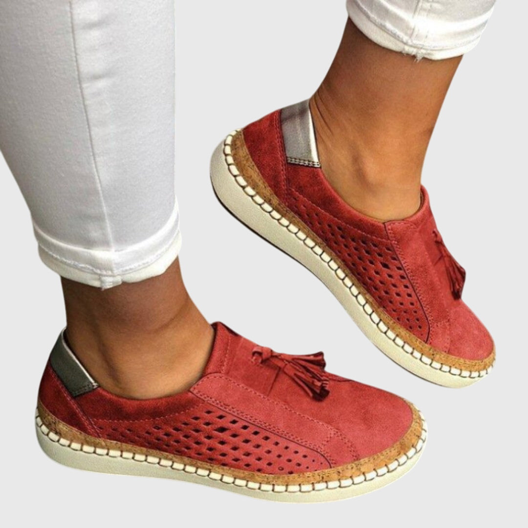 Close-up of non-slip sole on Solace women's orthopedic slip-ons