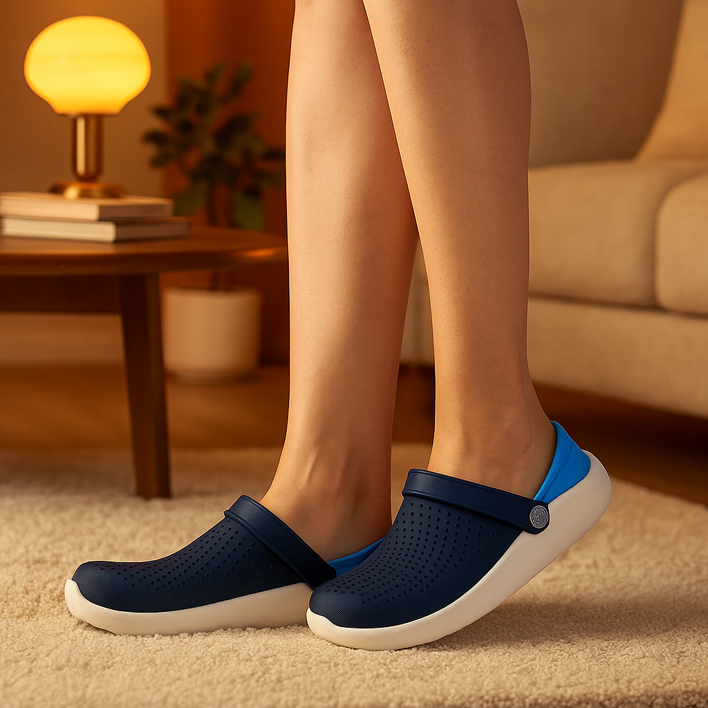 Solara orthopedic clogs in blue — lightweight everyday comfort footwear for women