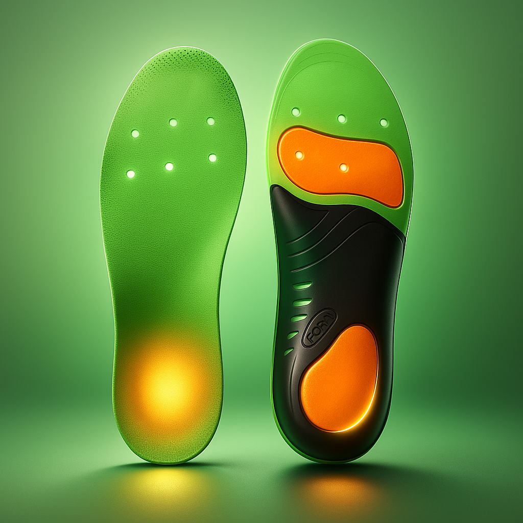 Soleva orthopedic insoles for foot pain relief on white background