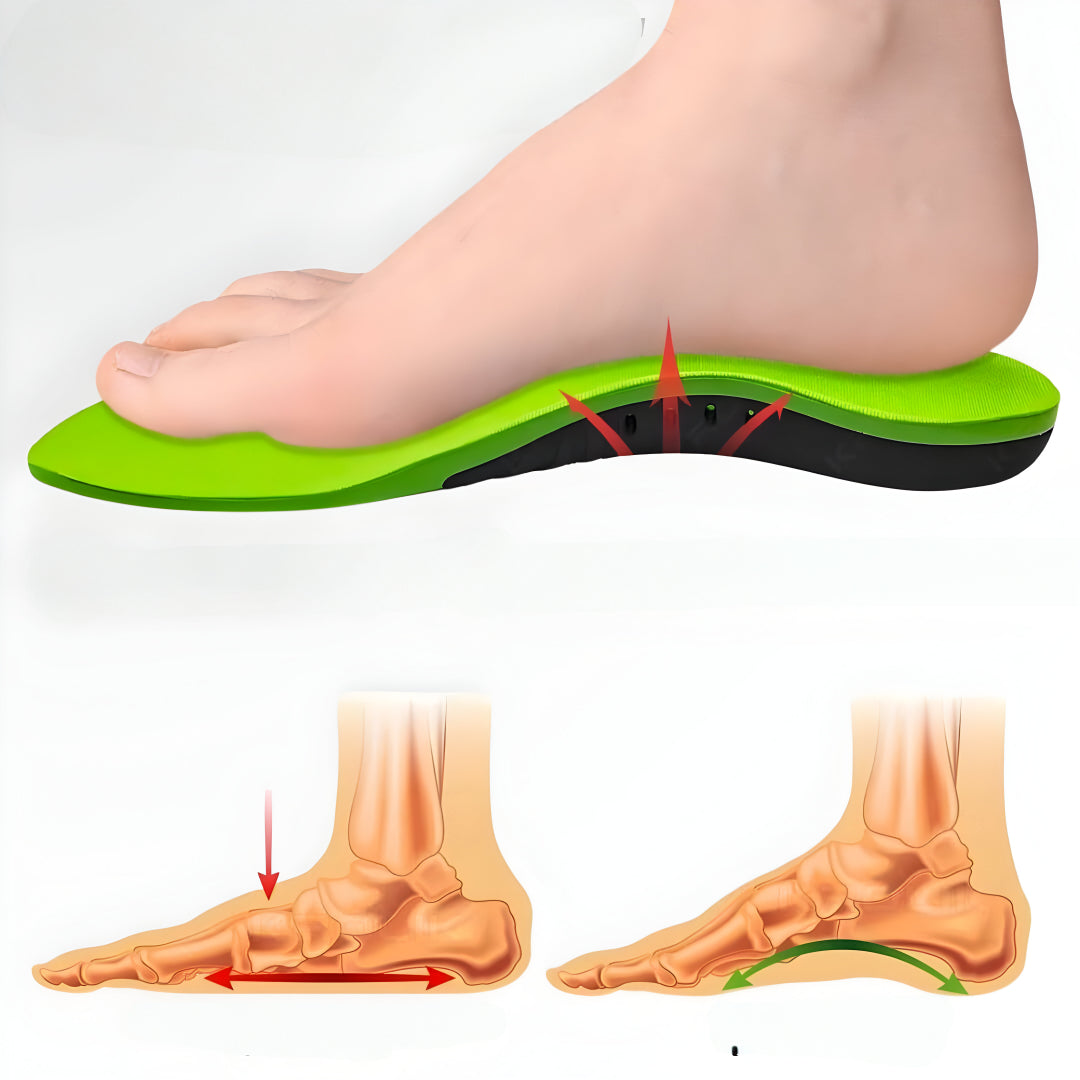 Person inserting Soleva insoles into walking shoes for long-day support