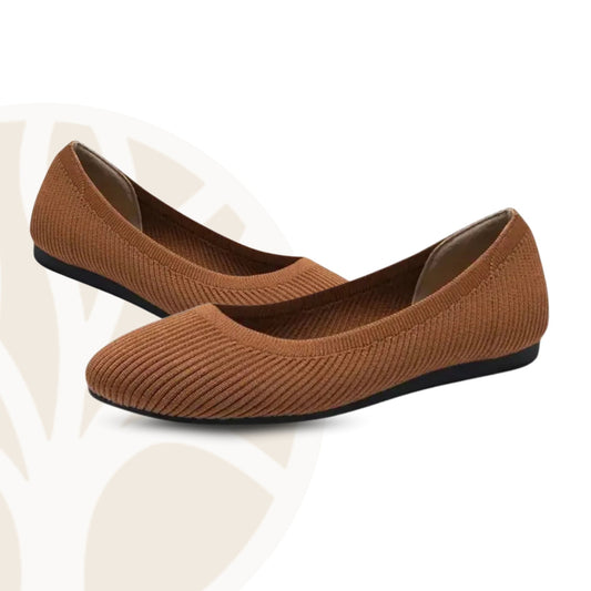 Stella women's comfort ballet flats in beige for wide and sensitive feet