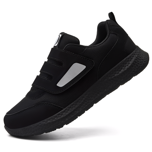 Striden men's orthopedic diabetic shoes in black with mesh and suede upper