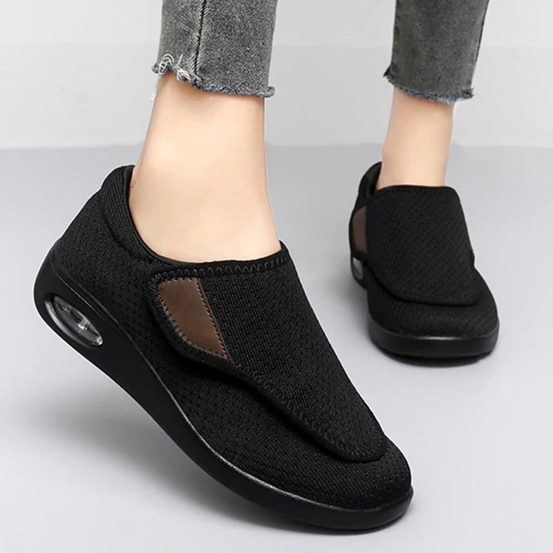 Side view of Strideo orthopedic walking shoes showing lightweight construction