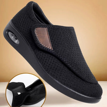 Strideo walking shoes for diabetic feet placed on flat surface