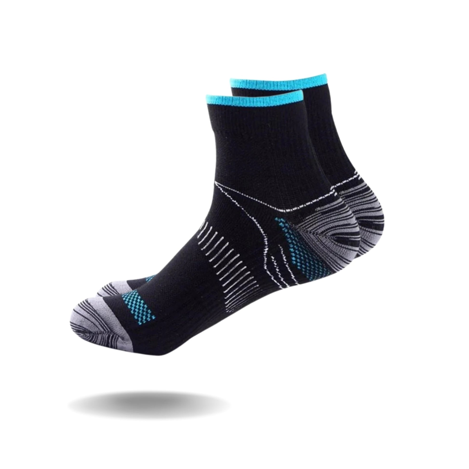Support socks for plantar fasciitis packaged and ready to wear
