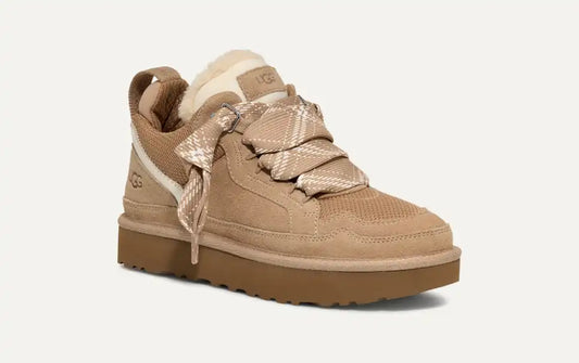 UGG Lowmel Sneaker in Sand – retro-inspired women's sneaker with mesh canvas upper