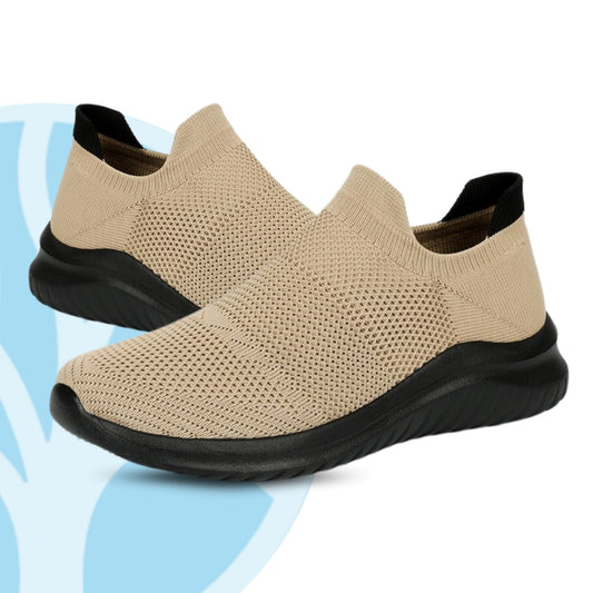 Veldan orthopedic slip-on shoes in black, wide fit for women