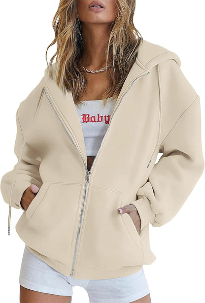 Virelle women's zip-up oversized hoodie collection in multiple colours