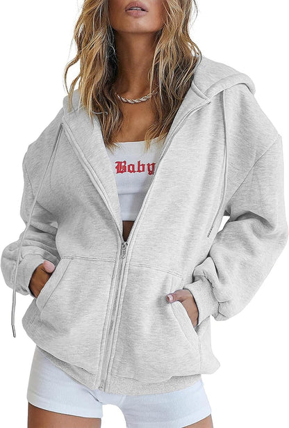 Virelle women's hoodie in red with adjustable hood detail