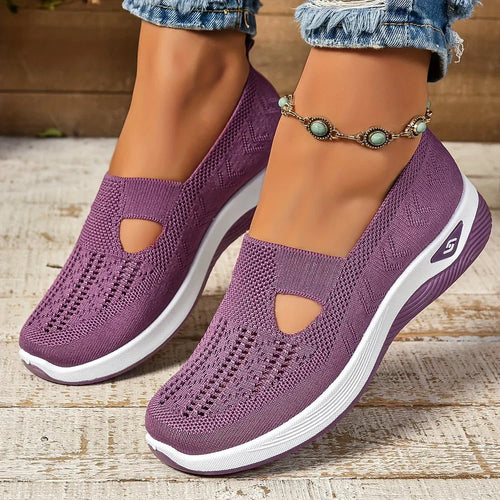 Vivienne women's comfort sneakers in purple with foot support design