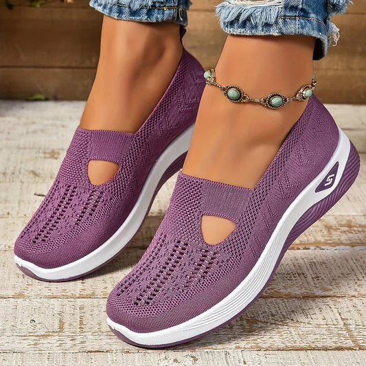 Vivienne women's comfort sneakers in purple with foot support design