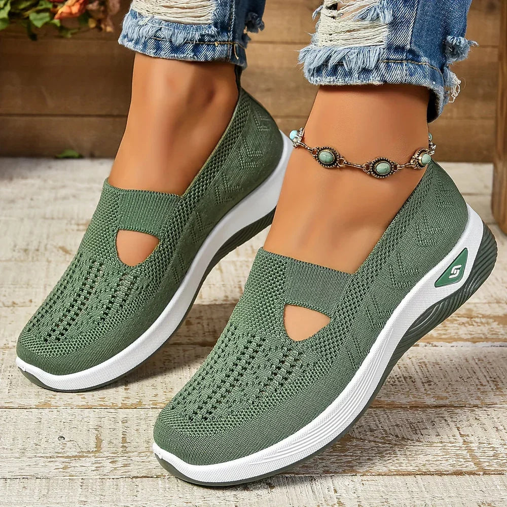 Vivienne green comfort sneakers for women, classic style