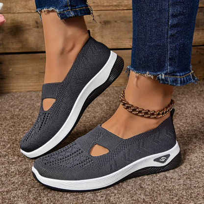Vivienne grey women's comfort sneakers with anti-sweat feature