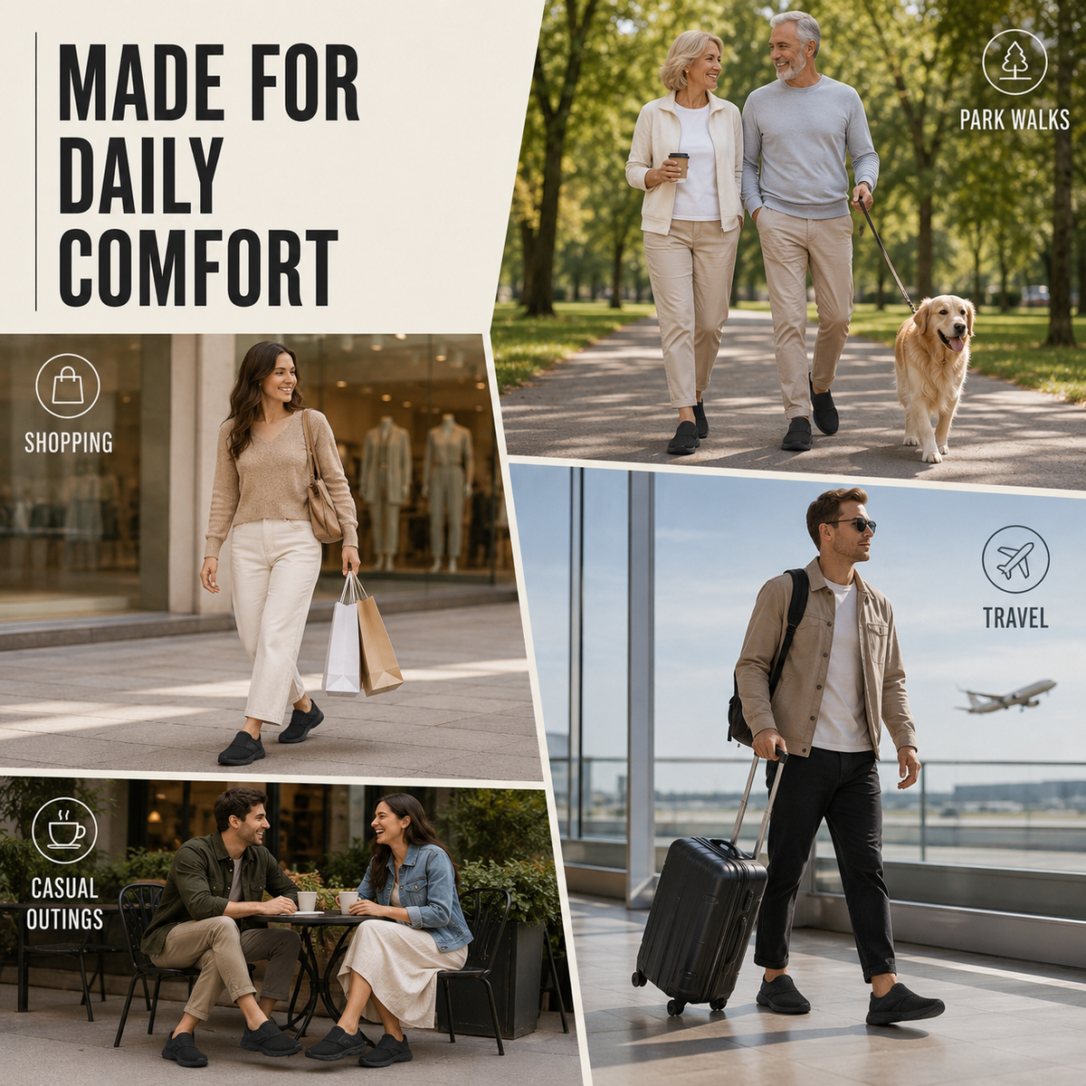 Stravio wide-fit walking shoe suitable for bunions and swollen feet