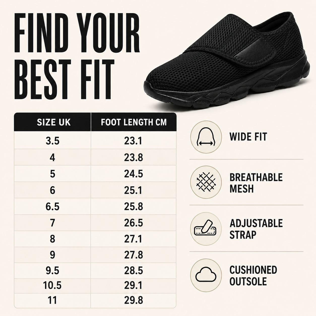 Sole view of Stravio orthopedic shoe showing cushioned lightweight outsole