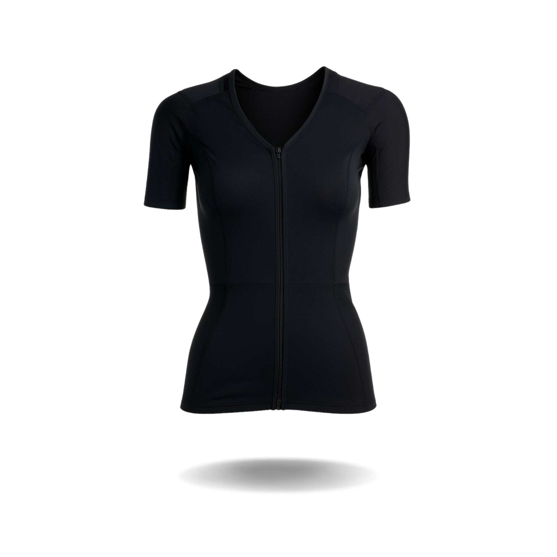 Detail shot of compression top fabric texture and fit