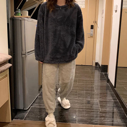 Women's fleece pyjama set size guide measurement reference