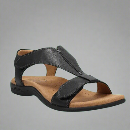 Women wearing orthopedic walking sandals on a city street — all-day wear