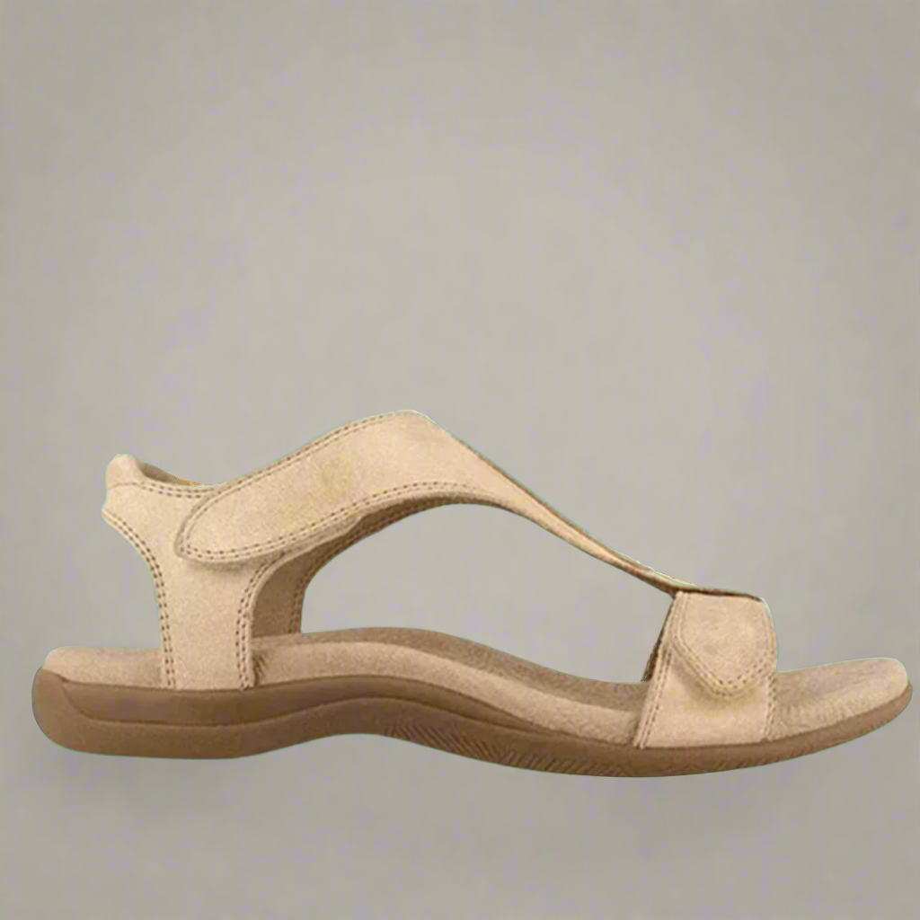 Orthopedic sandals in yellow and black colour variants displayed side by side