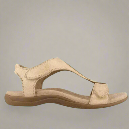 Orthopedic sandals in yellow and black colour variants displayed side by side