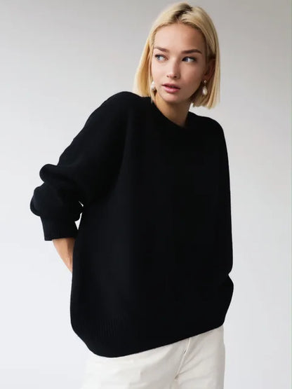 Celine women's warm sweater in white, long sleeve style