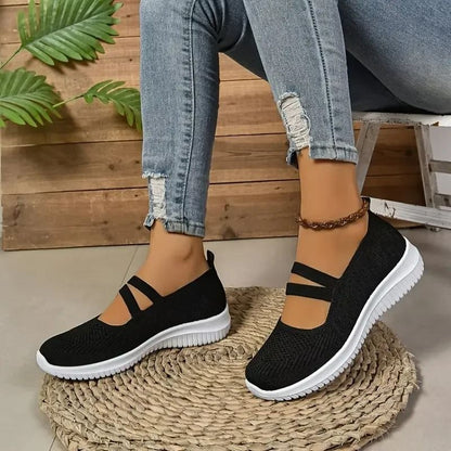 Sole view of women's everyday mesh walking shoes