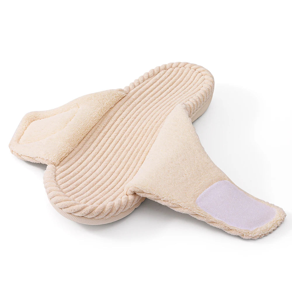 Women's plush faux fur lined slippers with anti-slip rubber sole
